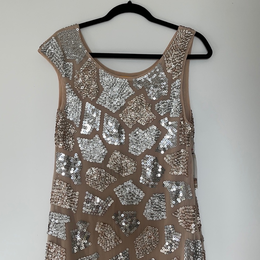 Alice+Olivia silk beaded mini dress